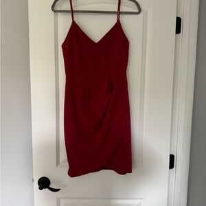 Lulu's Burgundy V-Neck Mini Slip Dress